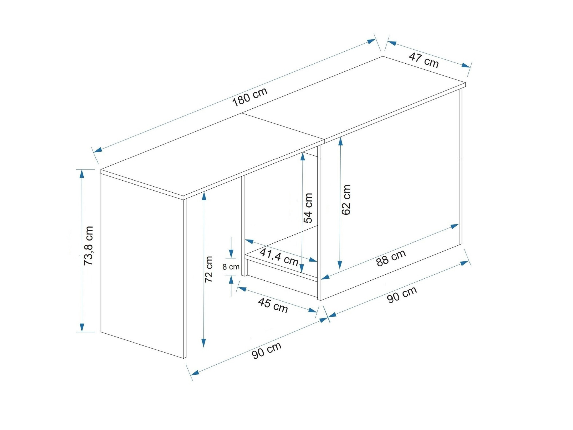 Kirjutuslaud Kailua 2183 (Antratsiit + Mänd)
