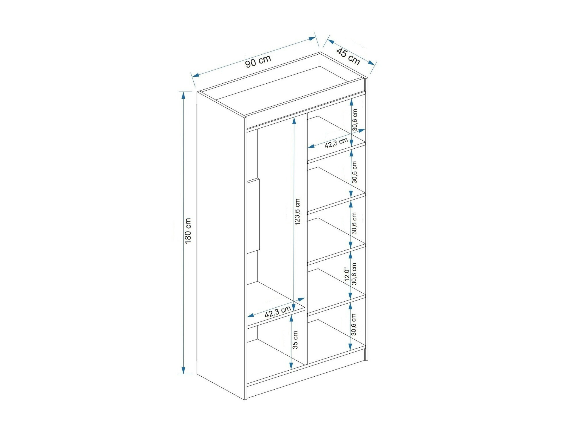 Riidekapp Kailua 2186 (Antratsiit + Mänd)