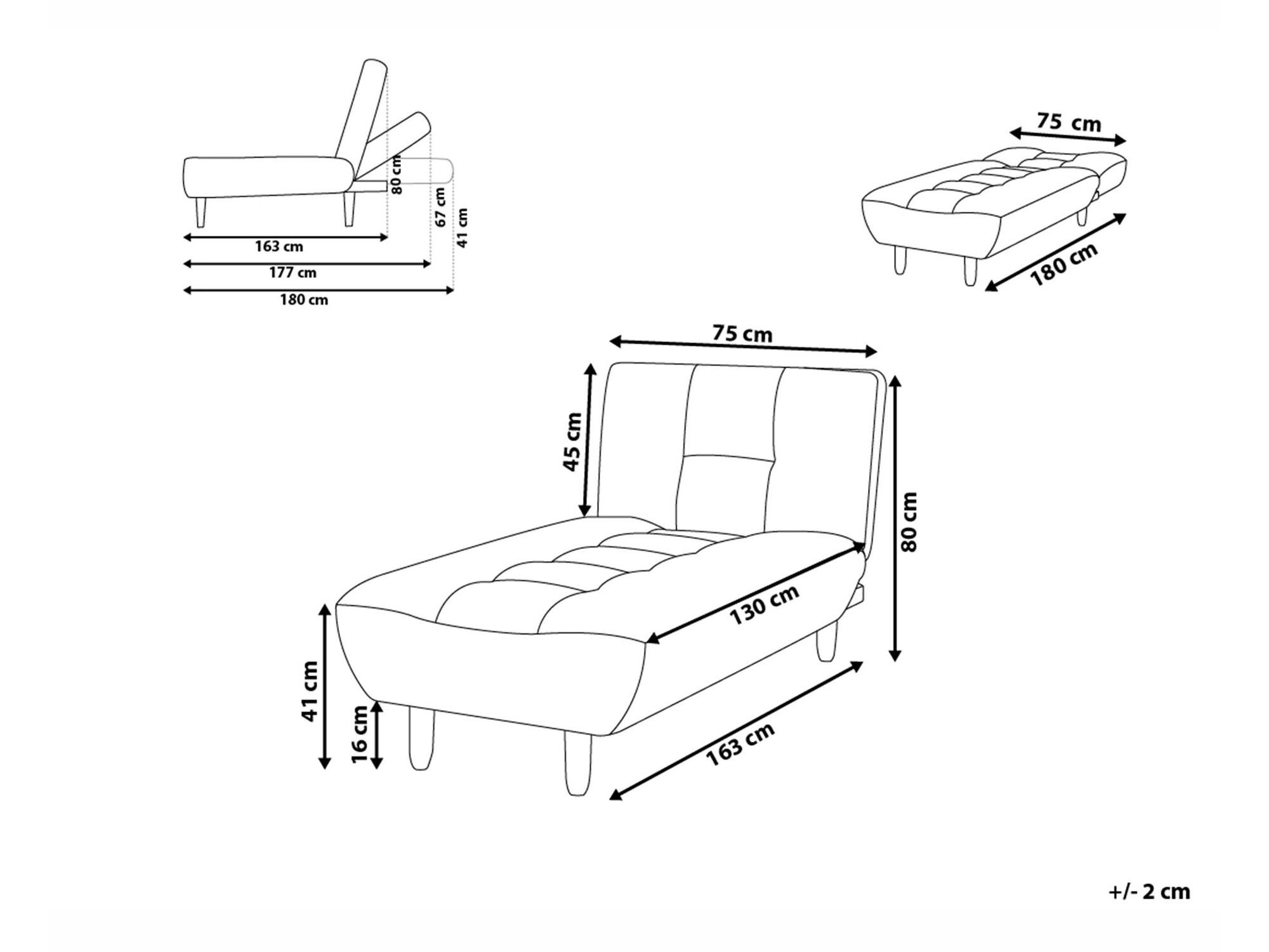 Kušett Berwyn 1007 (Must)