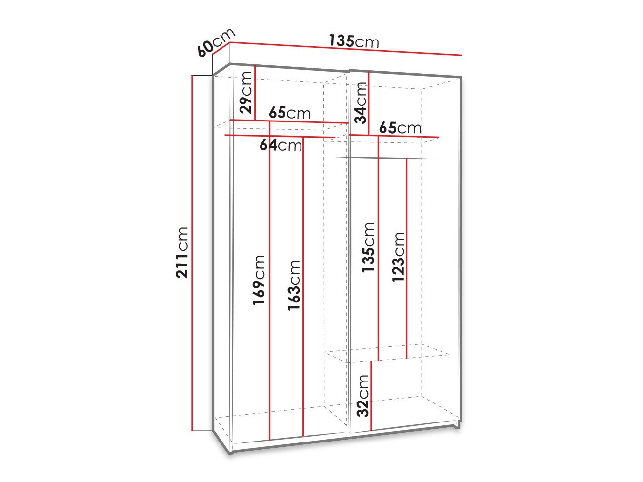 Riidekapp Murrieta 113 (Eebenimust)