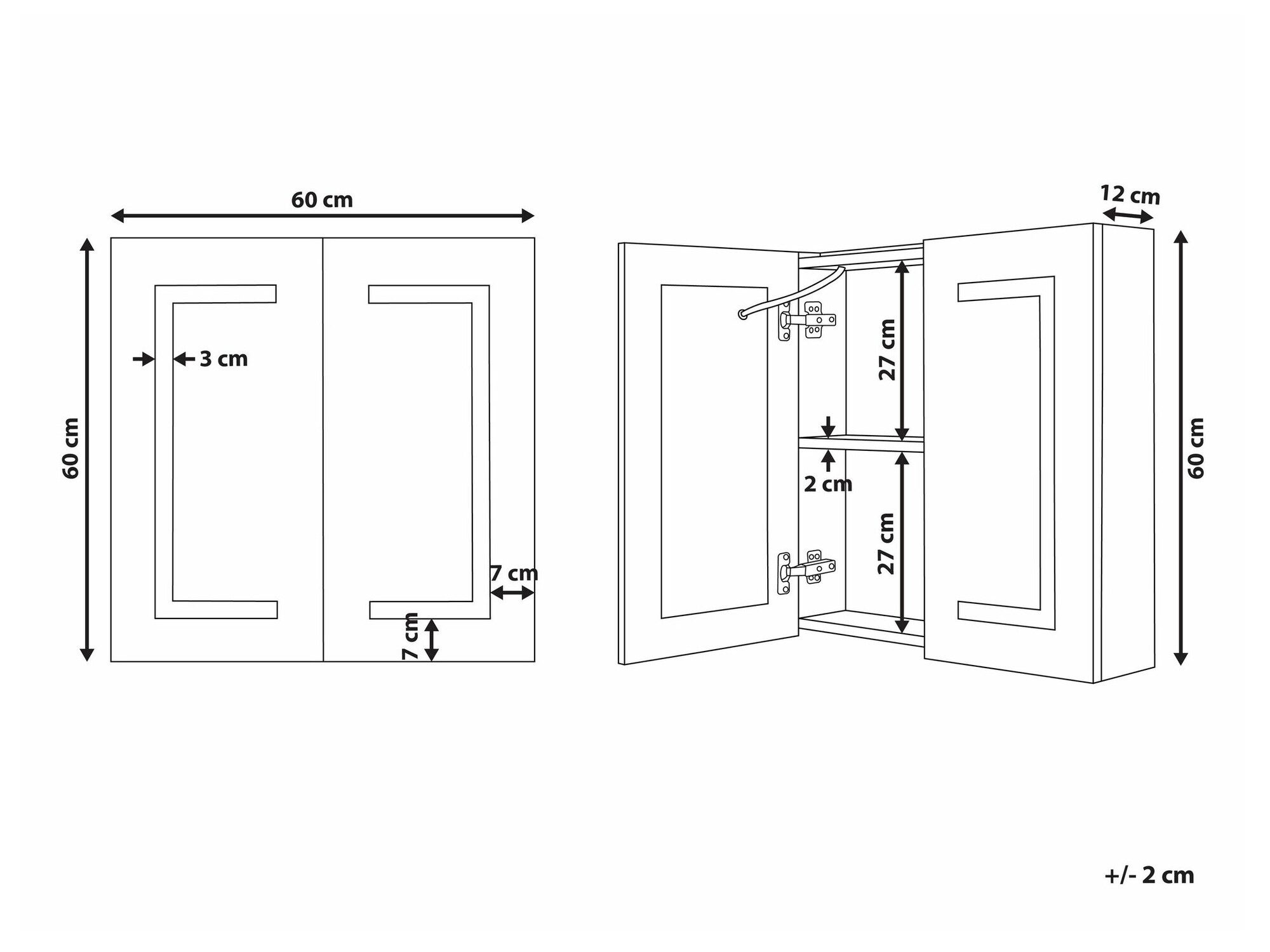 Vannitoa peegelkapid Berwyn 2153 (Valge)