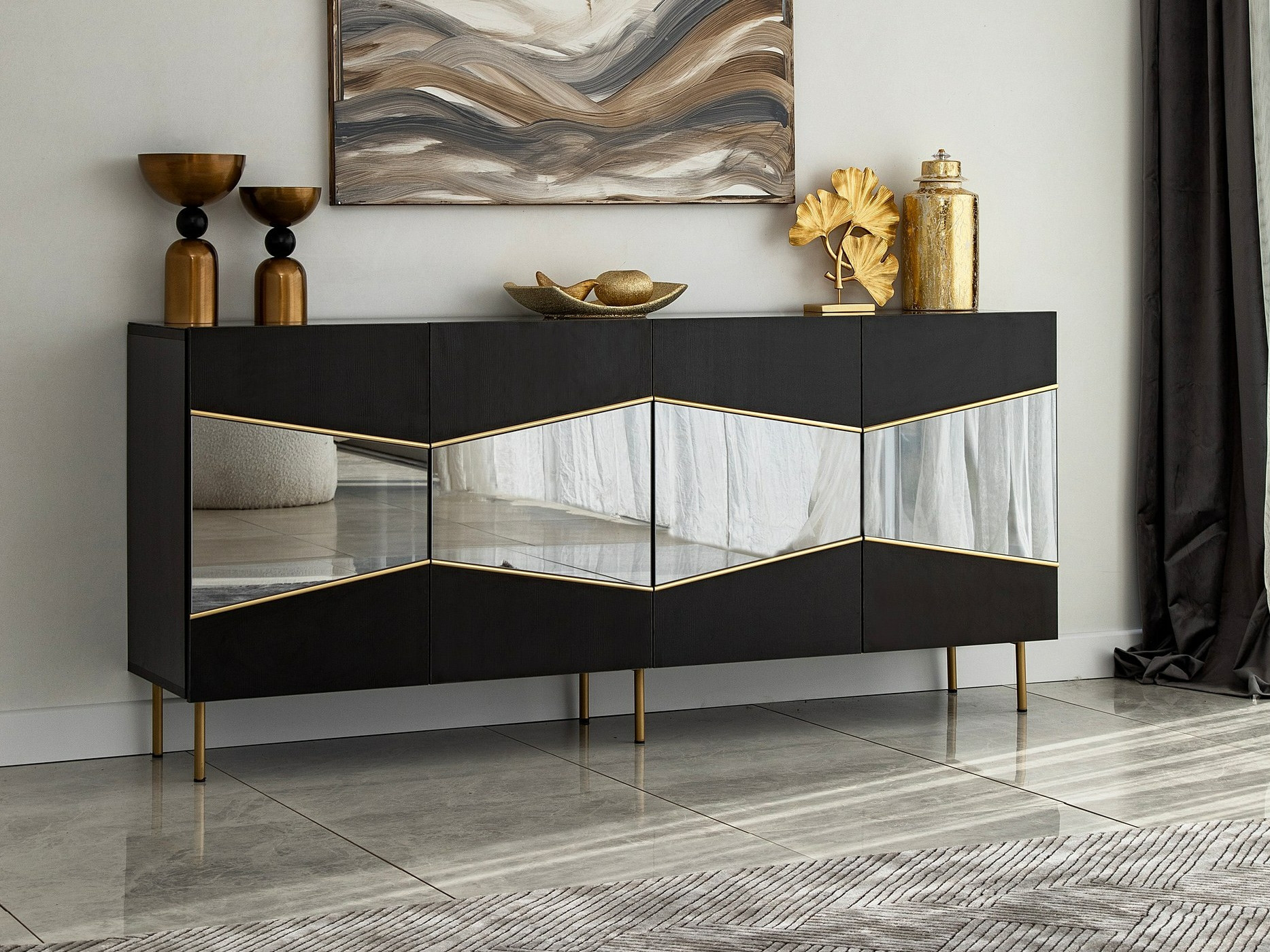 Kapp Kailua 2210 (Must + Kuldne)