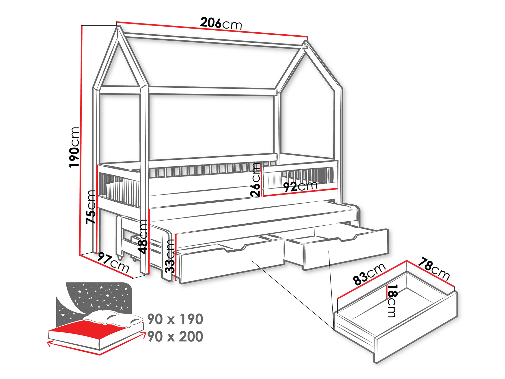 Voodi Henderson 166 (Pöök)