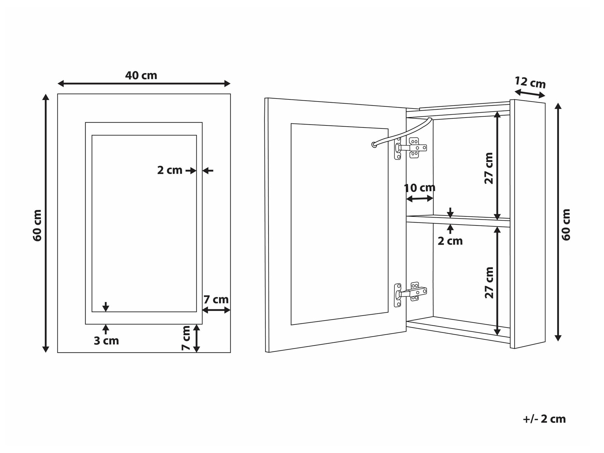 Vannitoa peegelkapid Berwyn 2162 (Must)