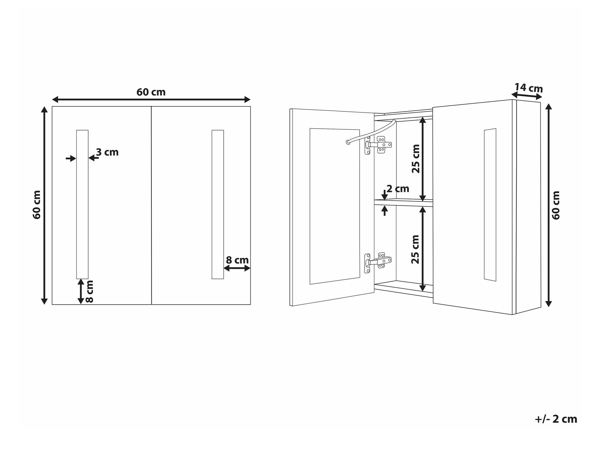 Vannitoa peegelkapid Berwyn 2163 (Valge)