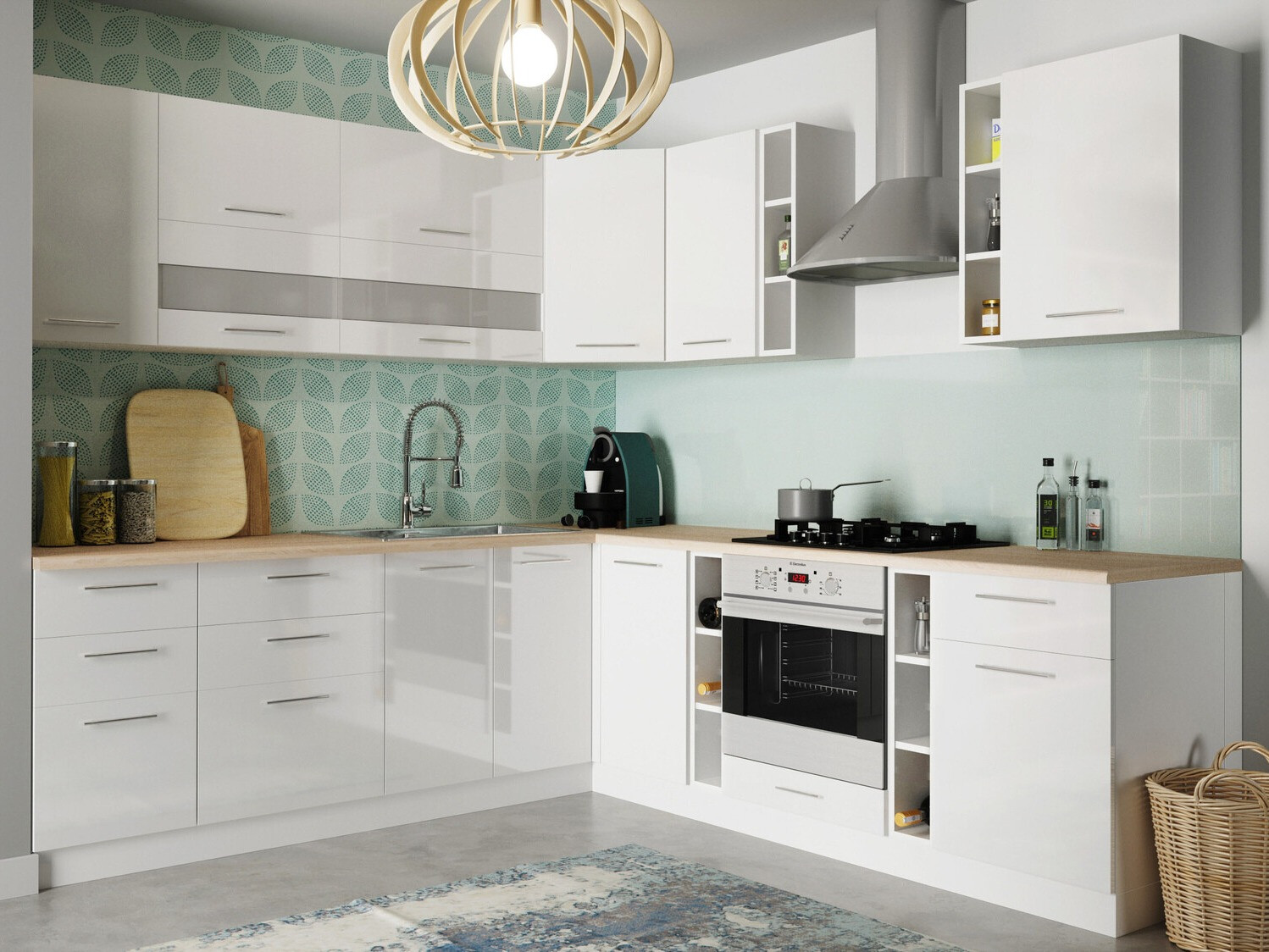 Sahtlitega moodulkapp Tiffa White 145