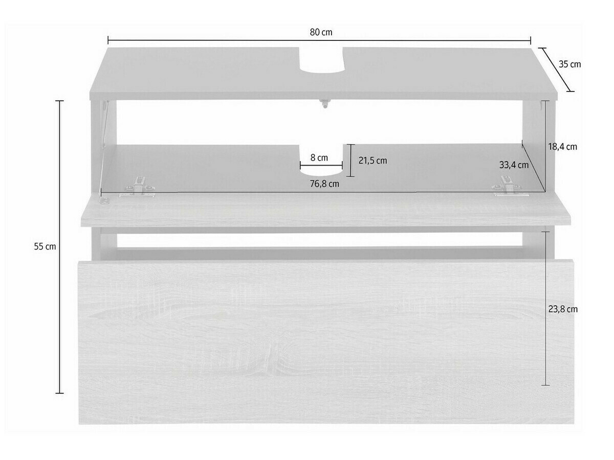 Vannitoa põrandakapp kraanikausile Soncamu 109 (Tamm)