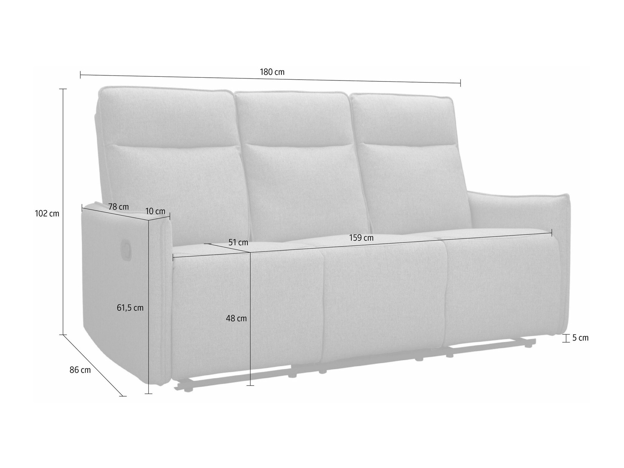 Diivan recliner Tulsa 647 (Pruun)