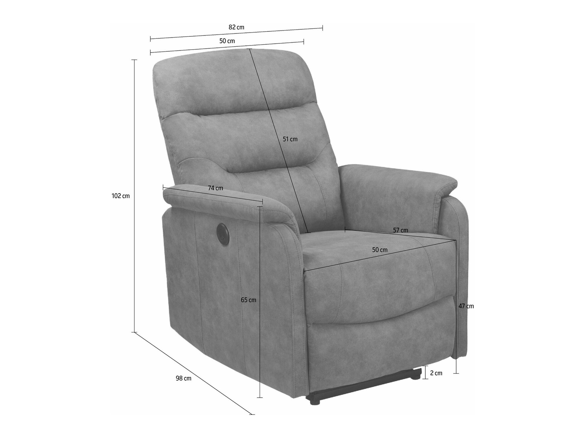 Tugitool recliner Denton 1347 (Hall)