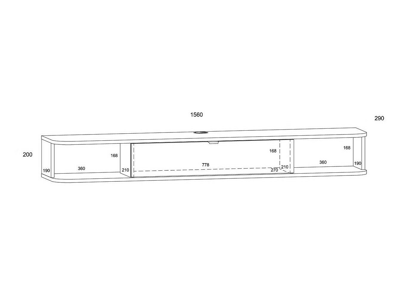 TV-alus Buffalo 176 (Matt valge + Artisan tamm)