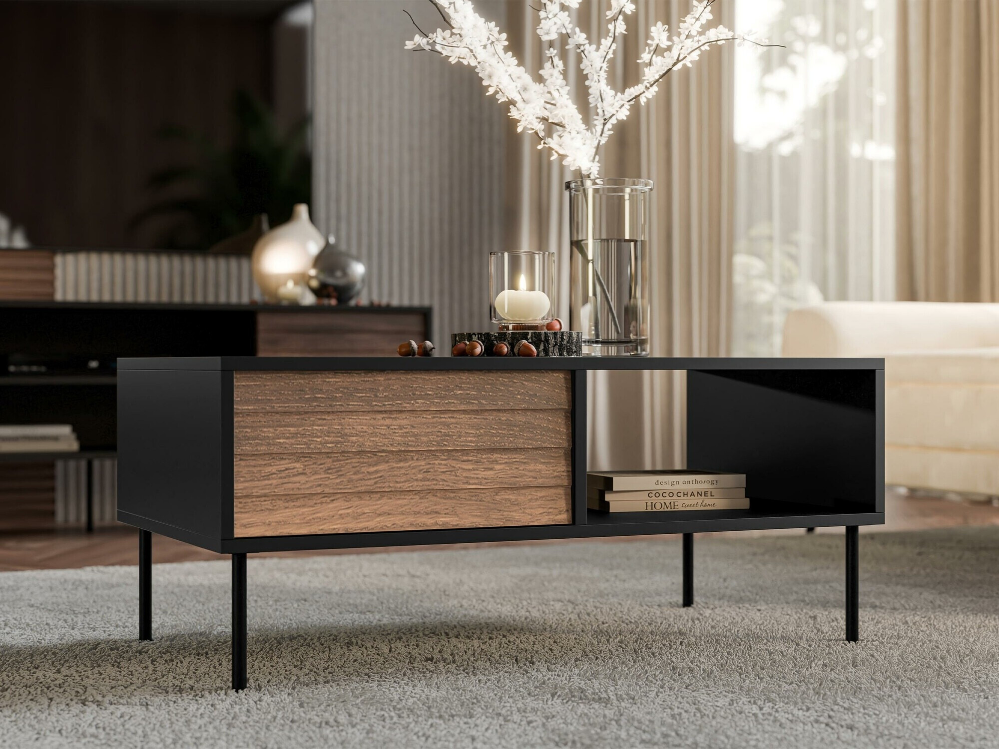 Diivanilaud Flosoru 103 (Pähkel + Must)