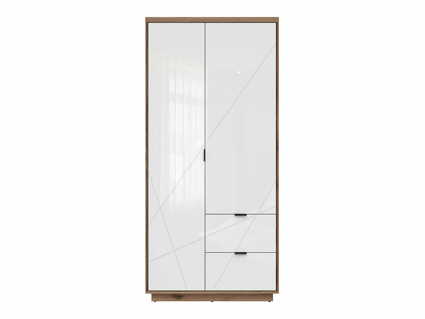 Riidekapp Fivale 105 (Läikiv valge + Tume delano tamm)