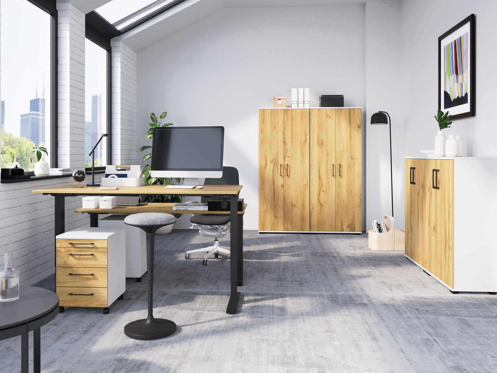 Riiul Lartesi 104 (Valge + Grandson tamm)