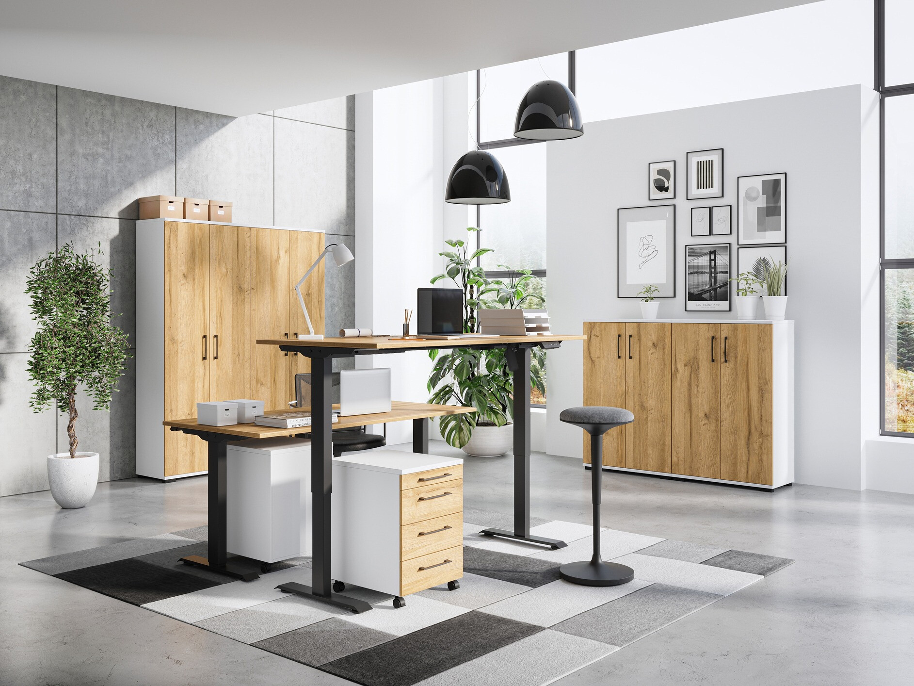 Riiul Lartesi 104 (Valge + Grandson tamm)