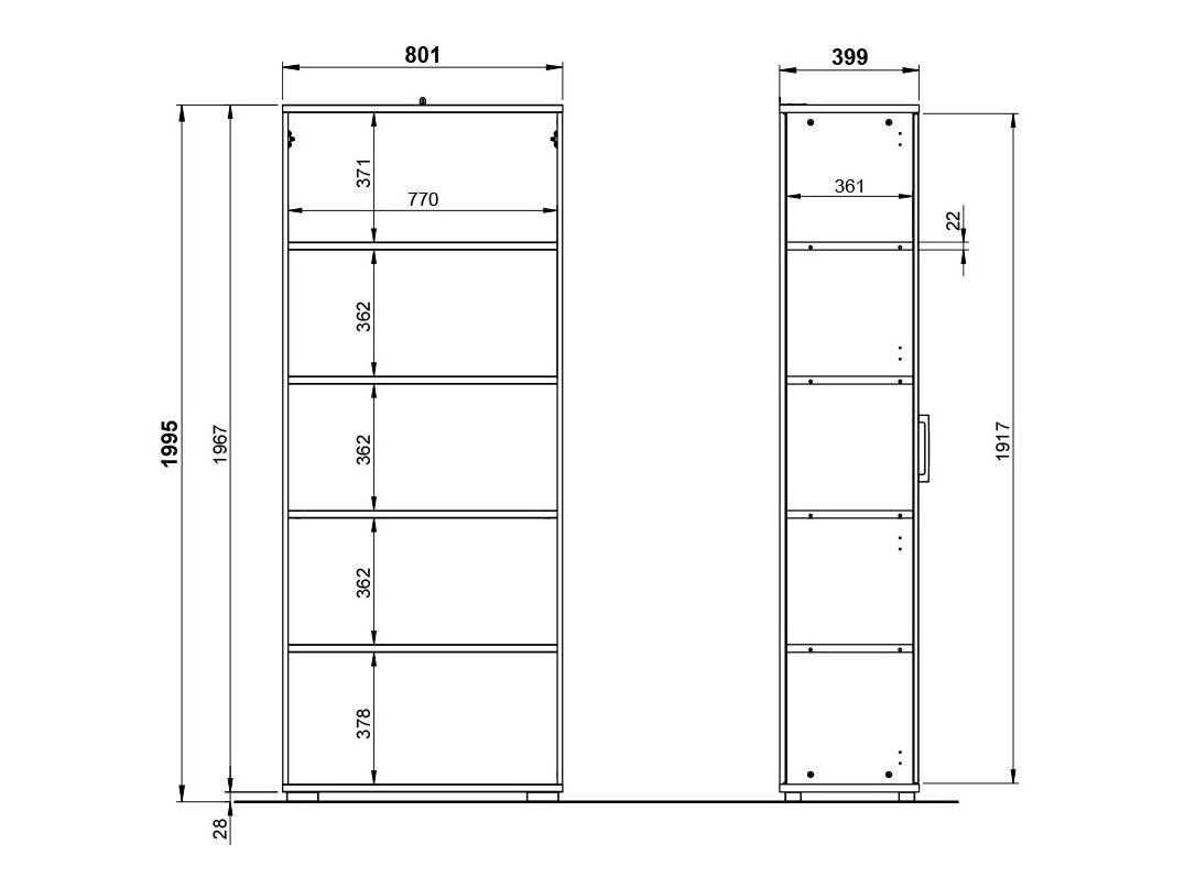 Riiul Lartesi 104 (Valge + Grandson tamm)