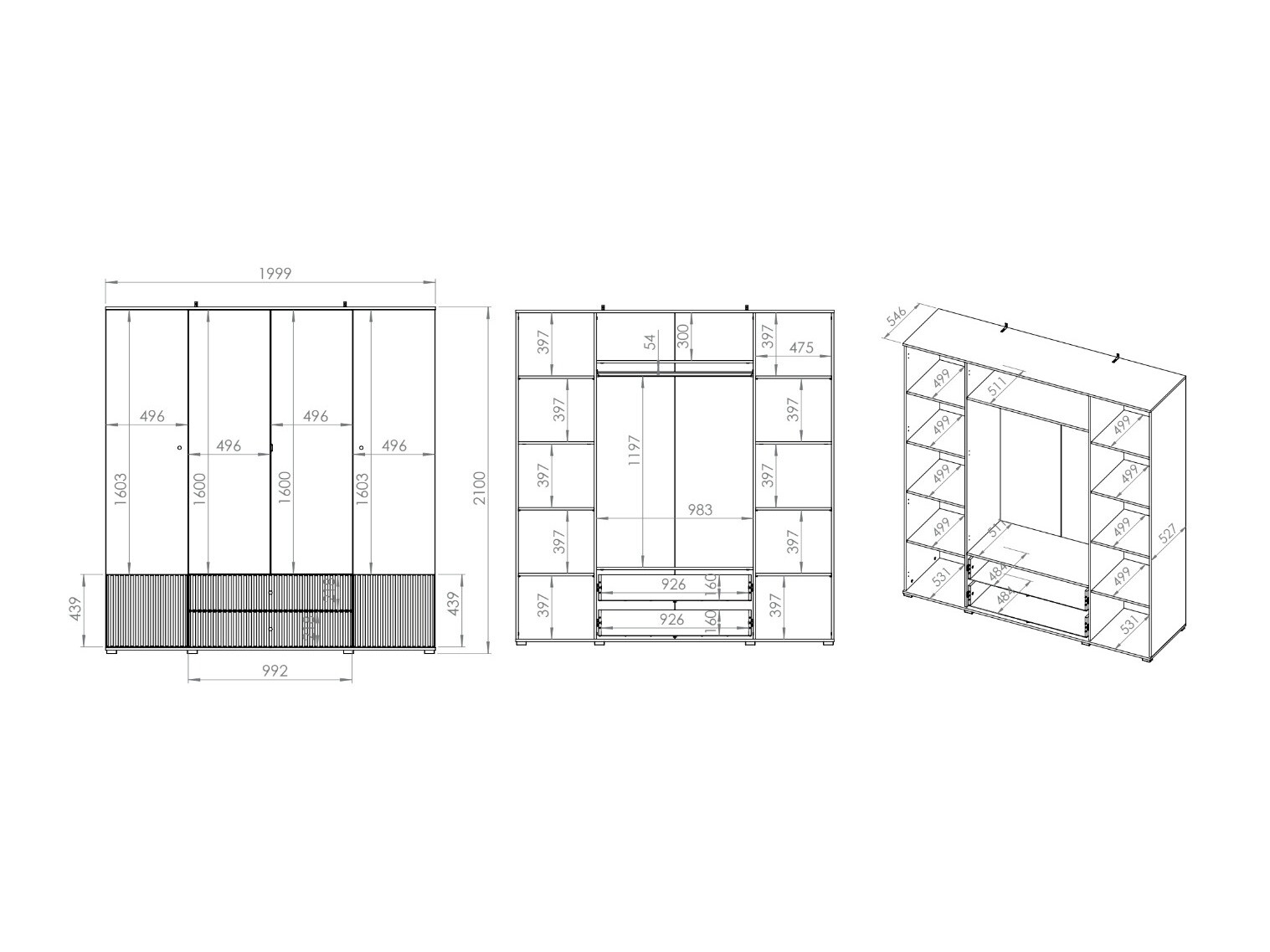 Riidekapp Marmeli 124