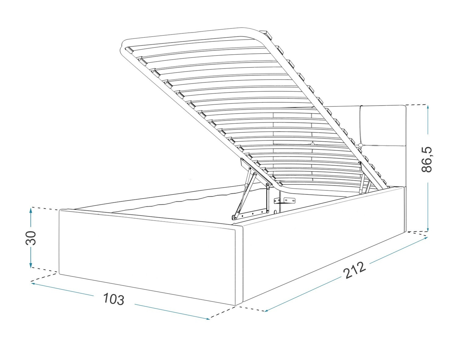 Voodi Fairfield 107 (Must)