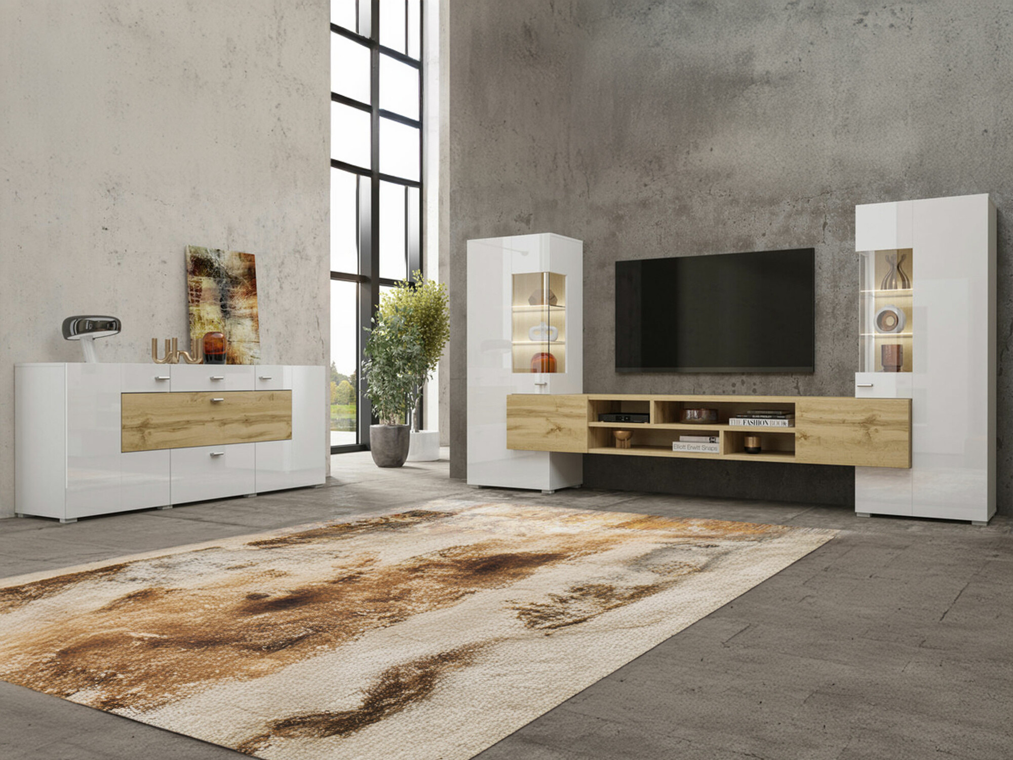 Elutoa komplekt Mondalo 105 (Wotani tamm + Läikiv valge)