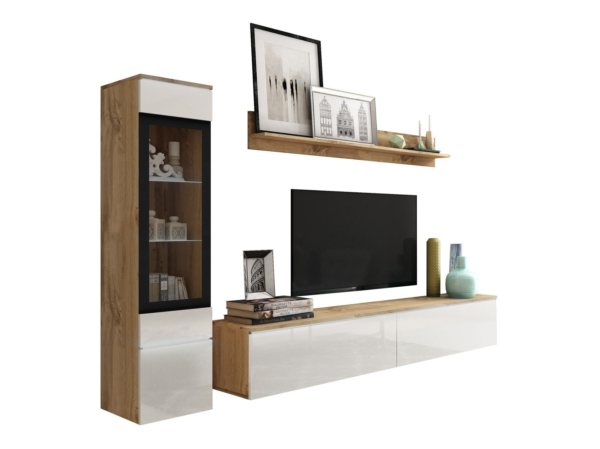 Elutoa komplekt Sarasota 125 (Wotani tamm + Läikiv valge)