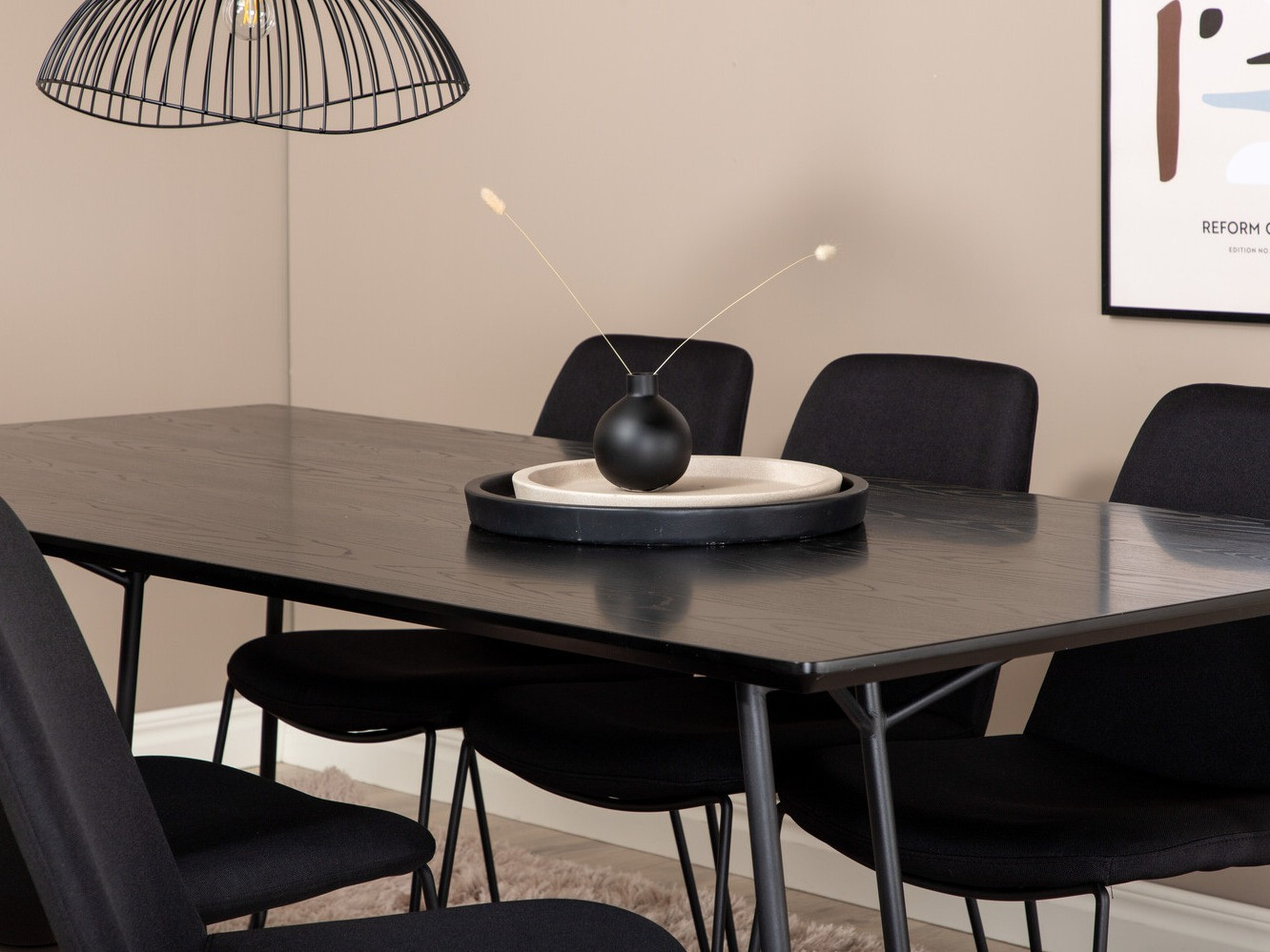 Söögitoakomplekt Dallas 3039 (Must)