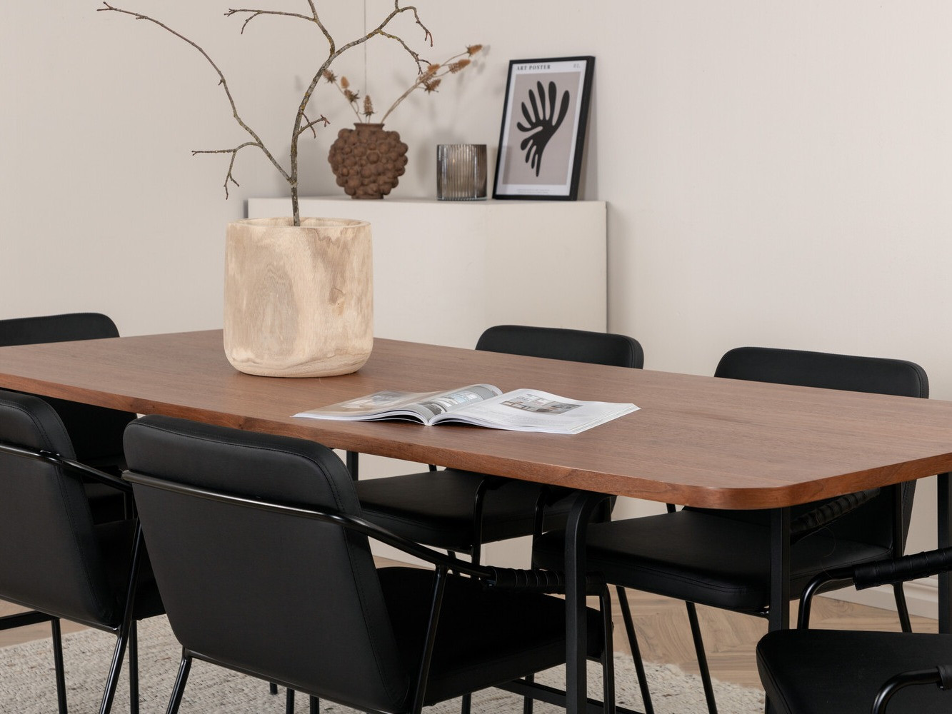 Söögitoakomplekt Dallas 2797 (Pähkel + Must)