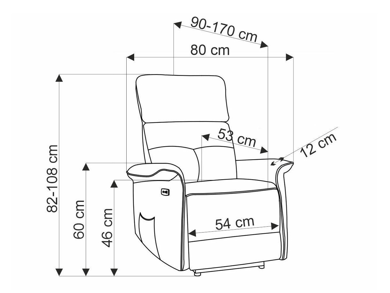 Tugitool recliner Houston 1543 (Sinine)