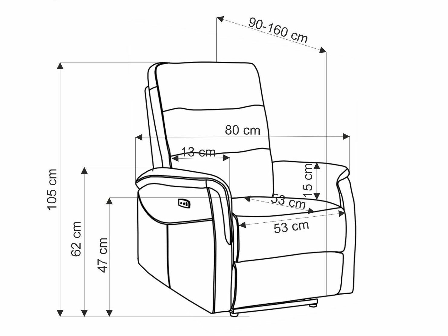 Tugitool recliner Houston 1782 (Hall)