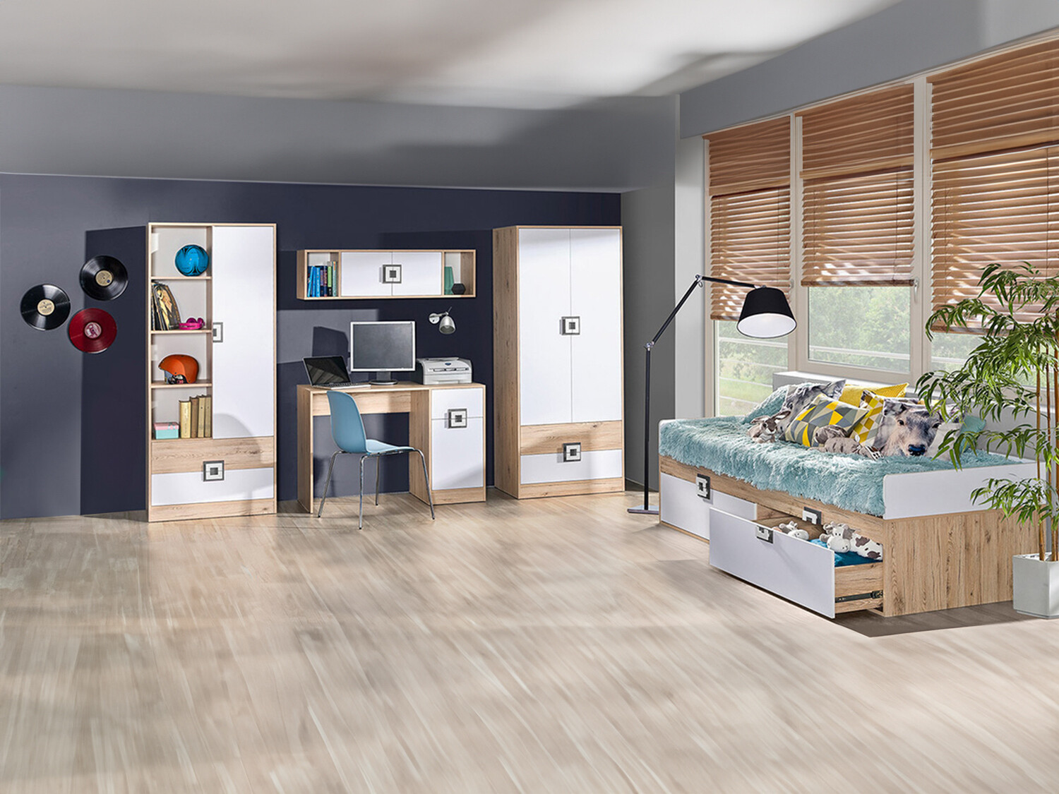 Lastetoa komplekt Balvire 116 (Hele tamm + Valge + Hall)