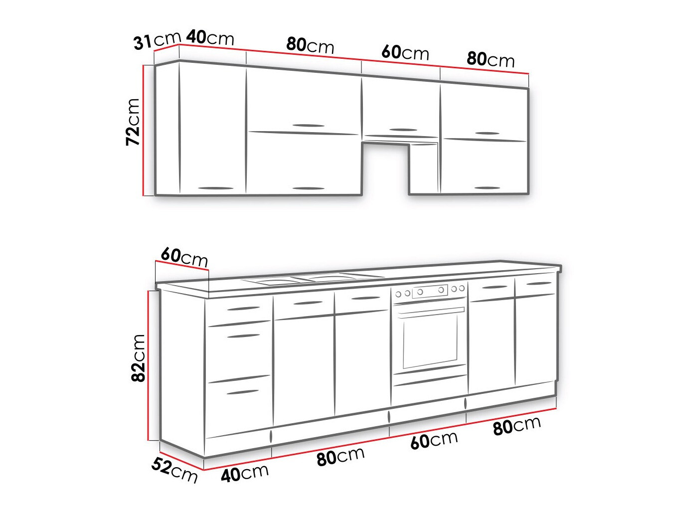 Moodul köögikomplekt Wood Dark 128
