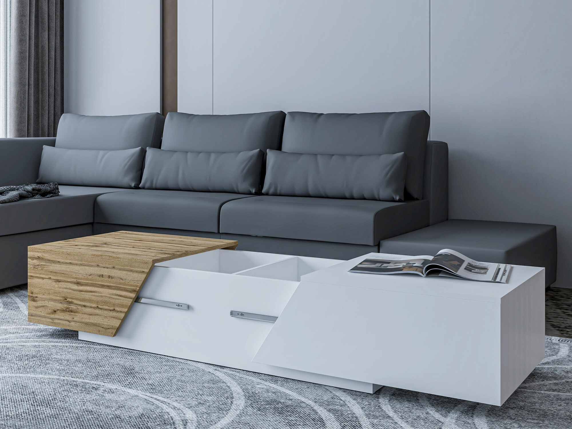 Elutoa komplekt Comfivo Daldune 105 (Valge + Wotani tamm)