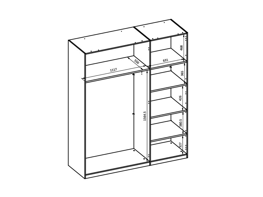 Riidekapp Mirsevi 102 (Jah)