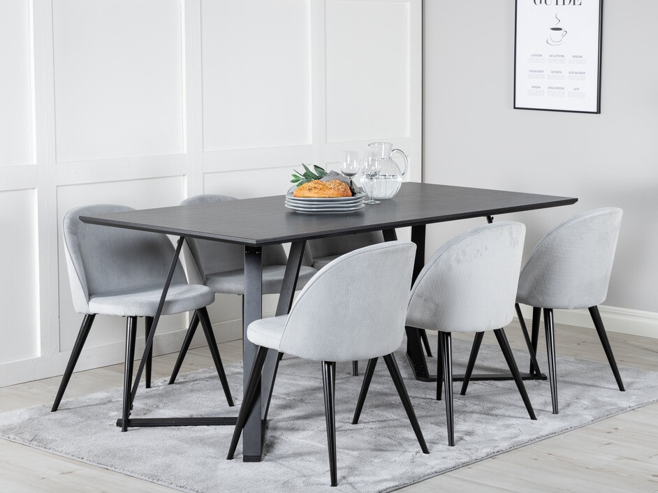 Söögitoakomplekt Dallas 1962 (Must + Helehall)