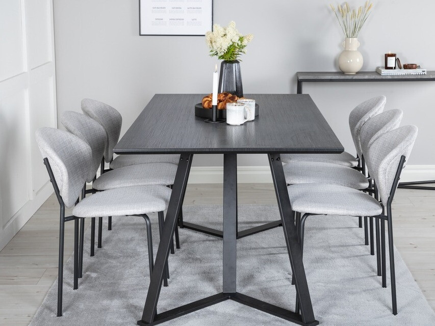 Söögitoakomplekt Dallas 1970 (Must + Hall)