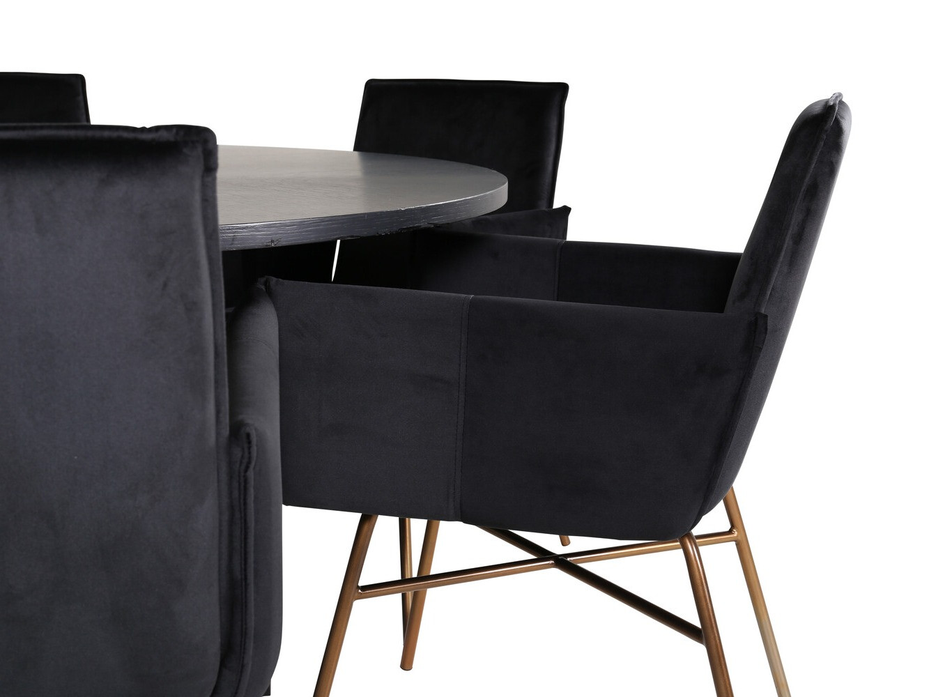 Söögitoakomplekt Dallas 2391 (Must + Messing)