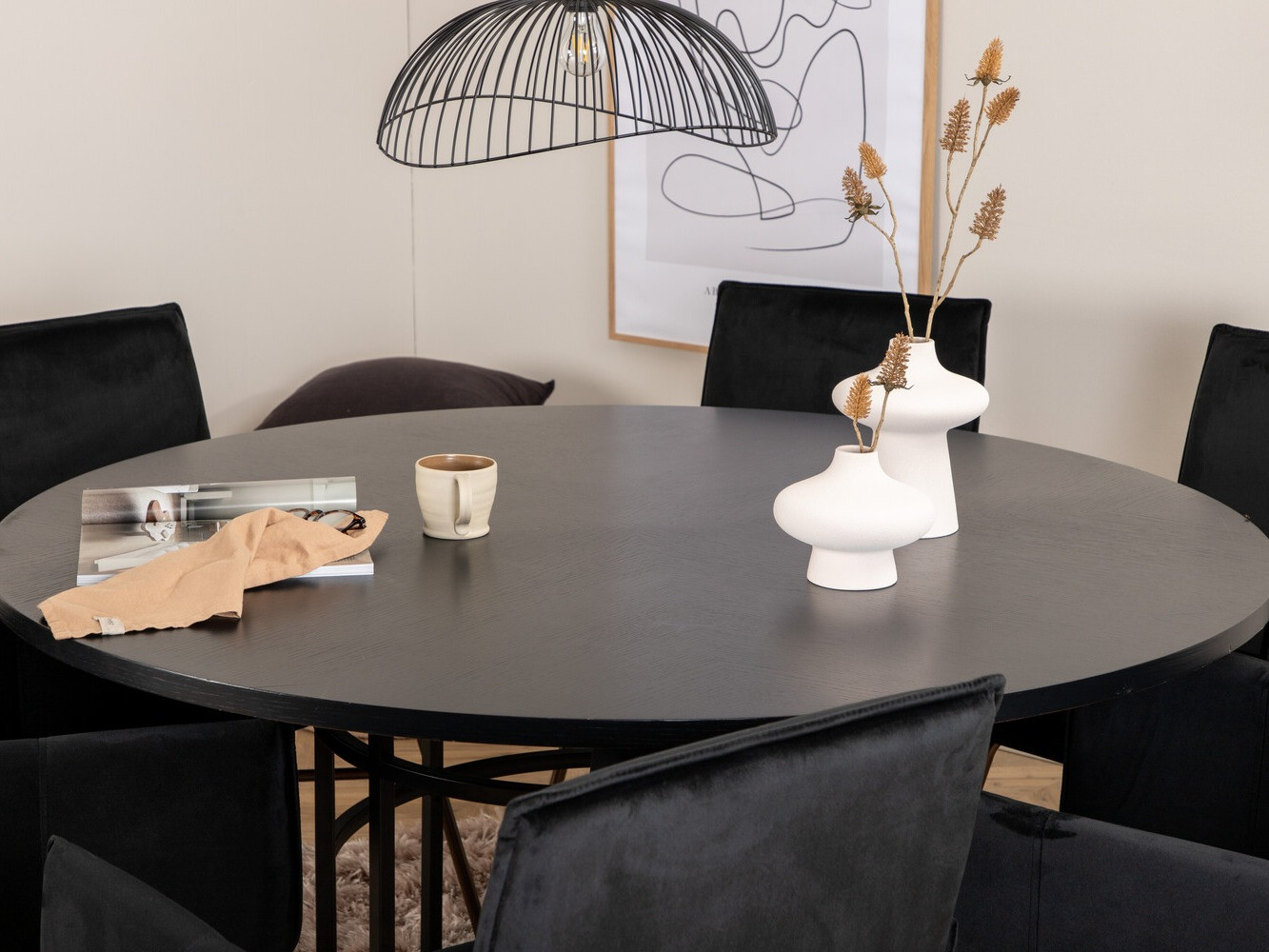 Söögitoakomplekt Dallas 2391 (Must + Messing)