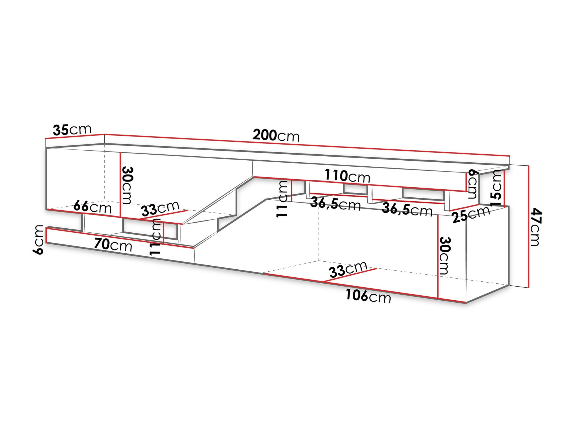 TV-alus Comfivo Daldune 104 (Antratsiit + Wotani tamm)