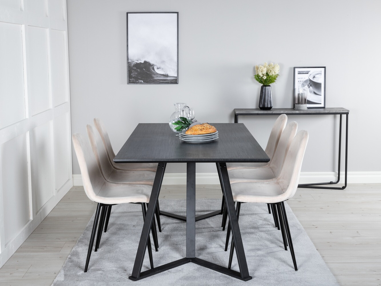 Söögitoakomplekt Dallas 2476 (Beež + Must)