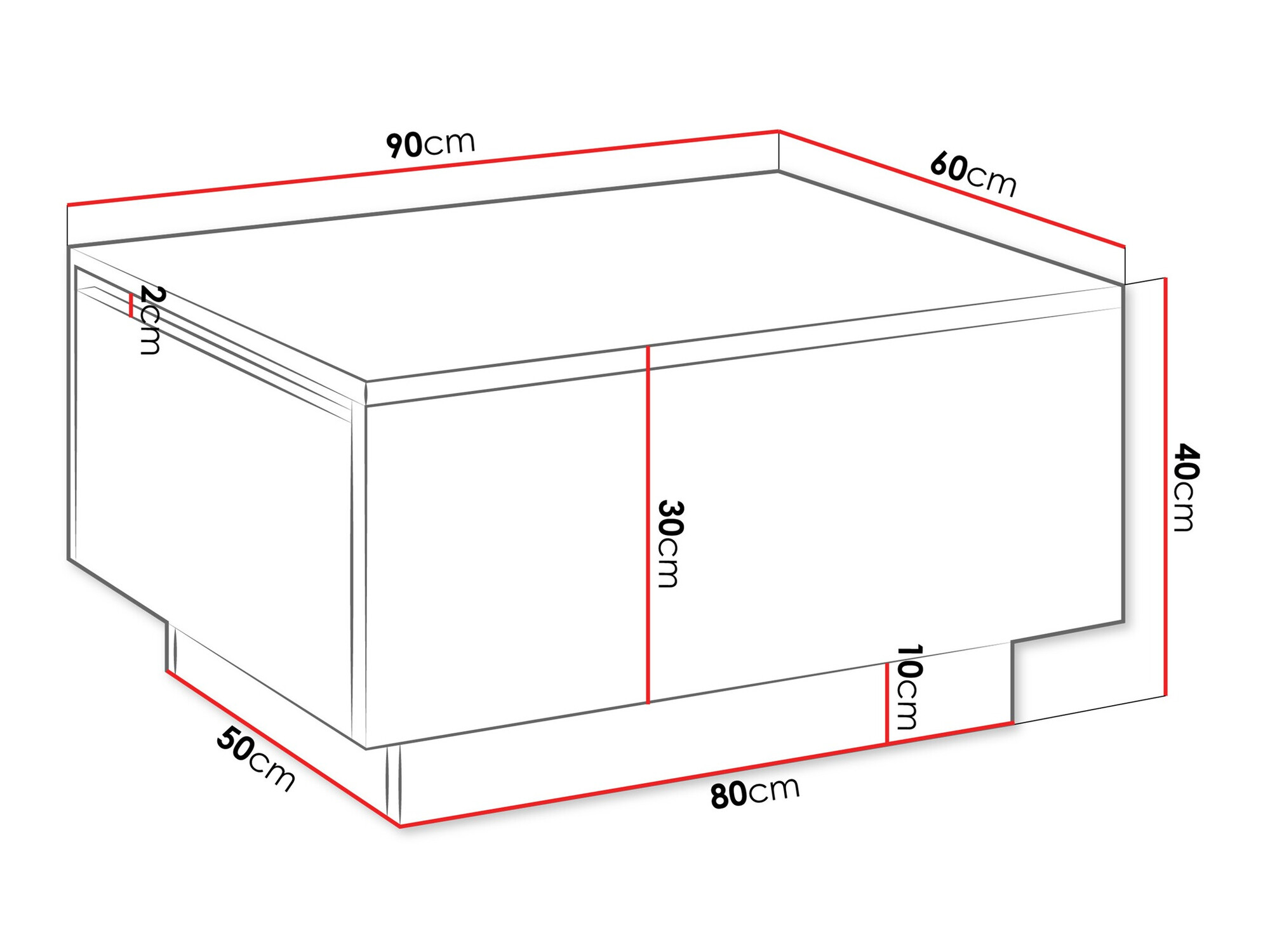 Diivanilaud Goodyear 134 (Must marmor)