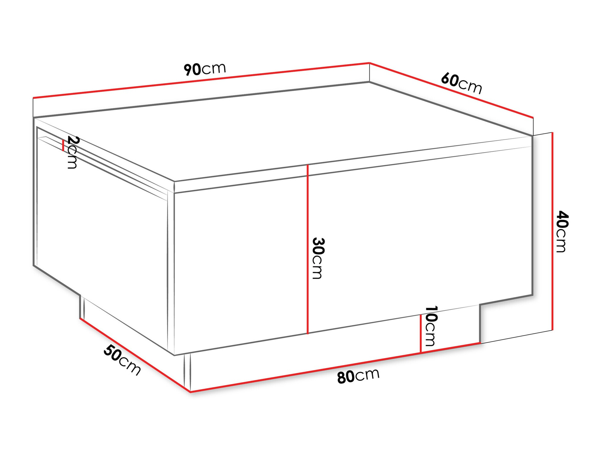Diivanilaud Goodyear 134 (Valge marmor)