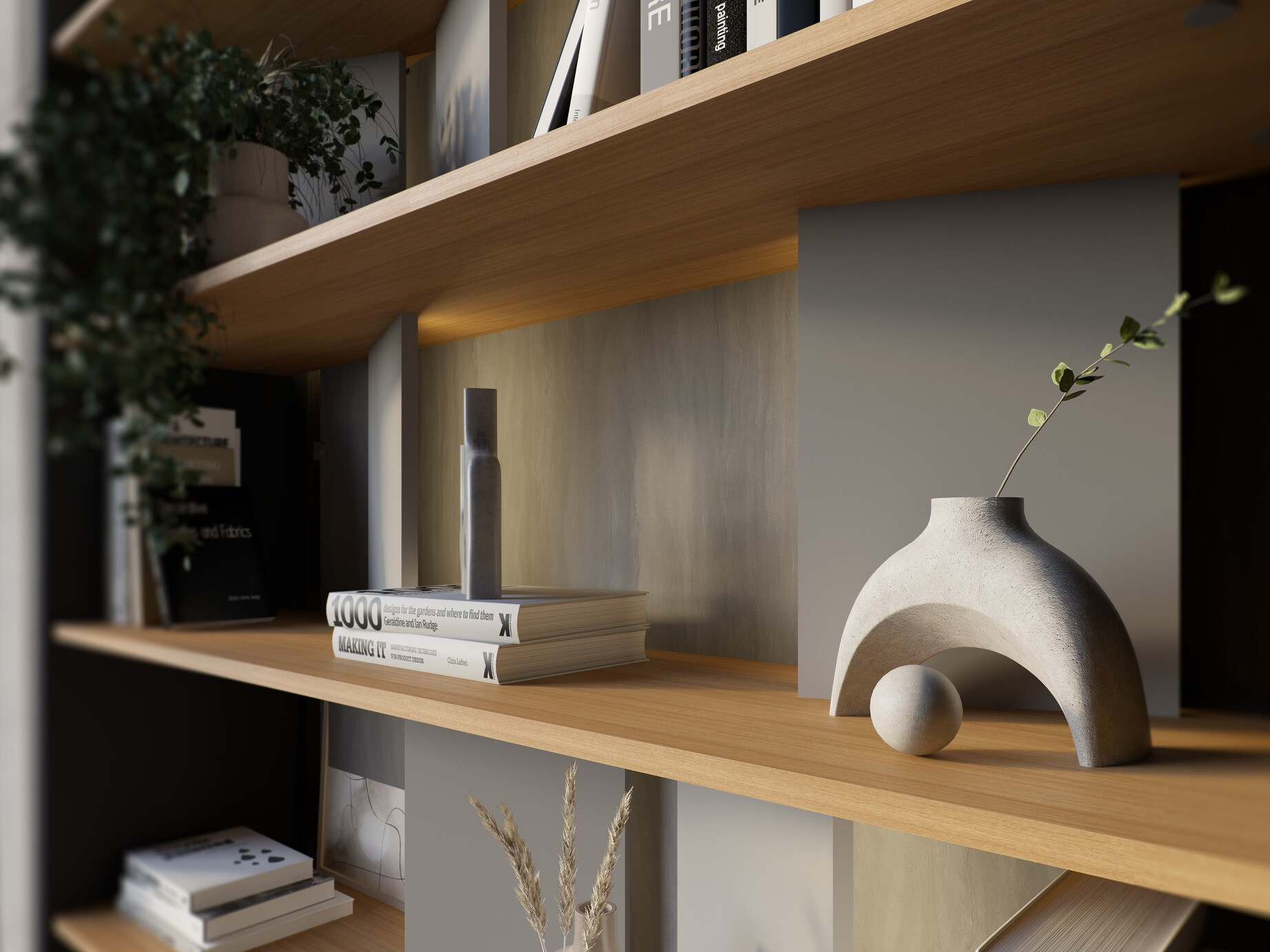 Riiul Fresno 154 (Läikiv hall + Grafiit + Tamm)