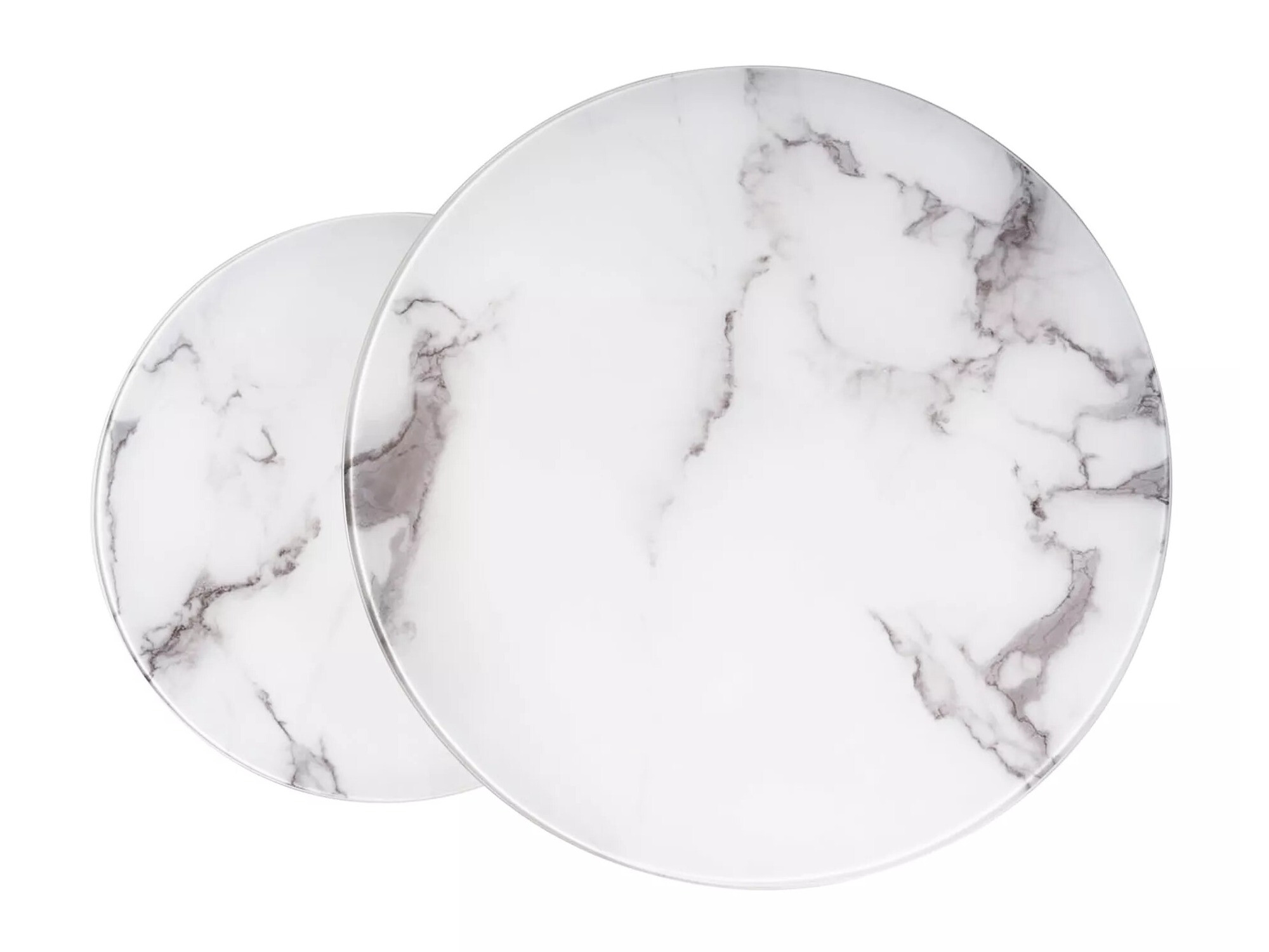 Diivanilaudade komplekt Detroit 494 (Hõbedane + Valge marmor)