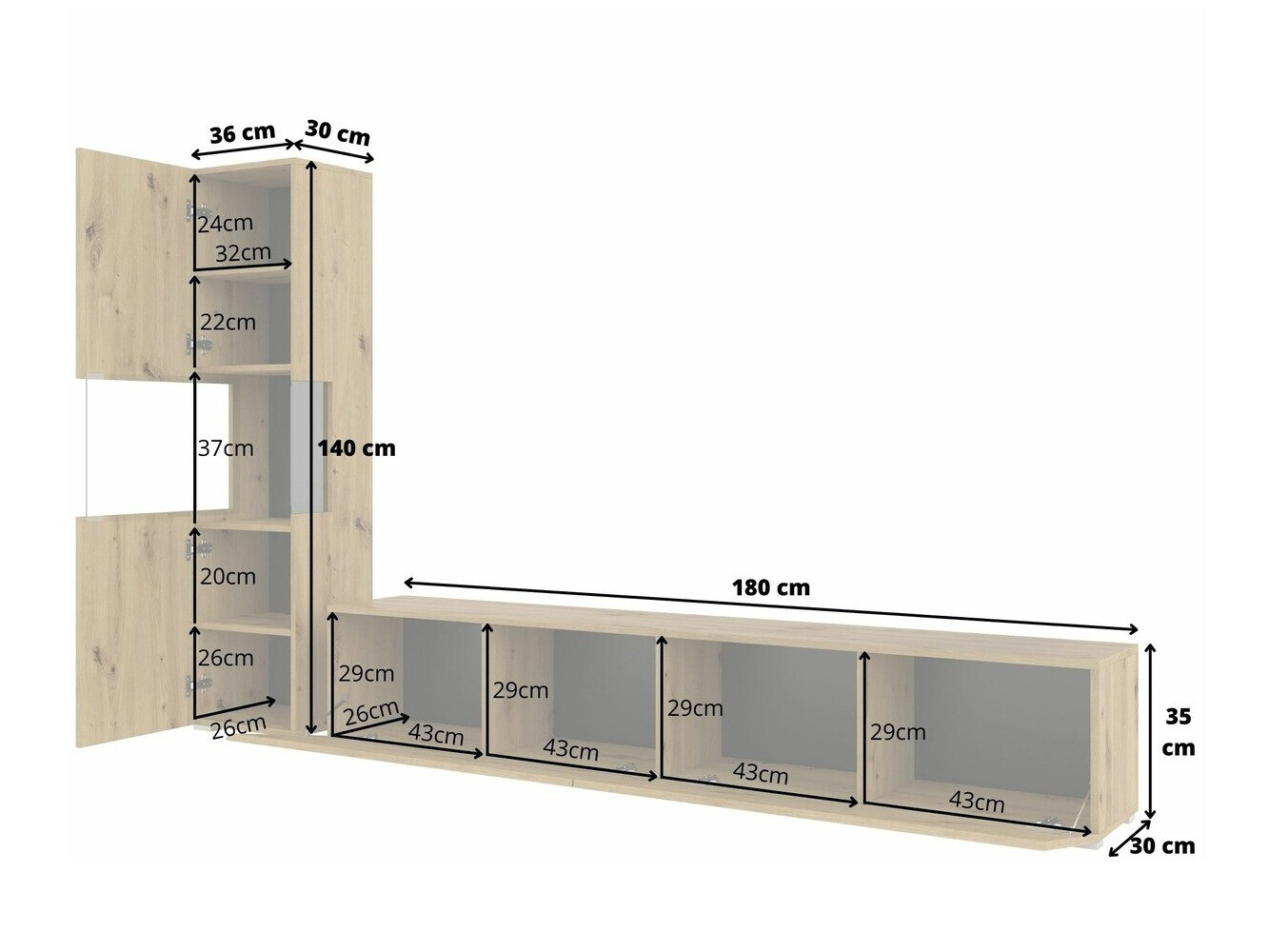 Elutoa komplekt Revmiru 105 (Valge + Wotani tamm)