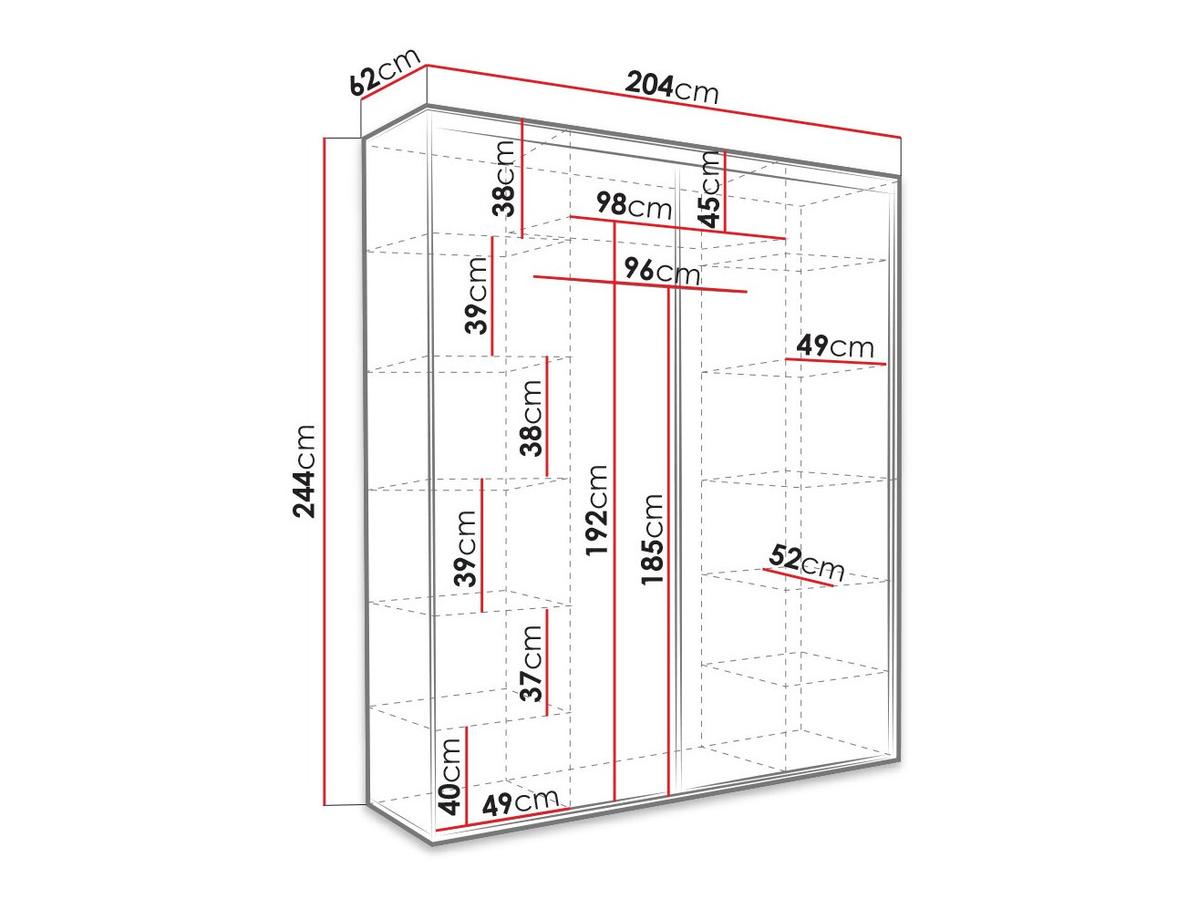Riidekapp Murrieta 180 (Sonoma tamm)