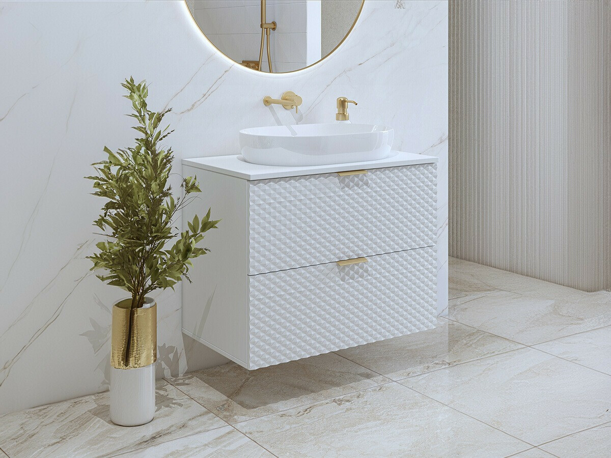 Vannitoa põrandakapp kraanikausile Liretu 107 (Valge)