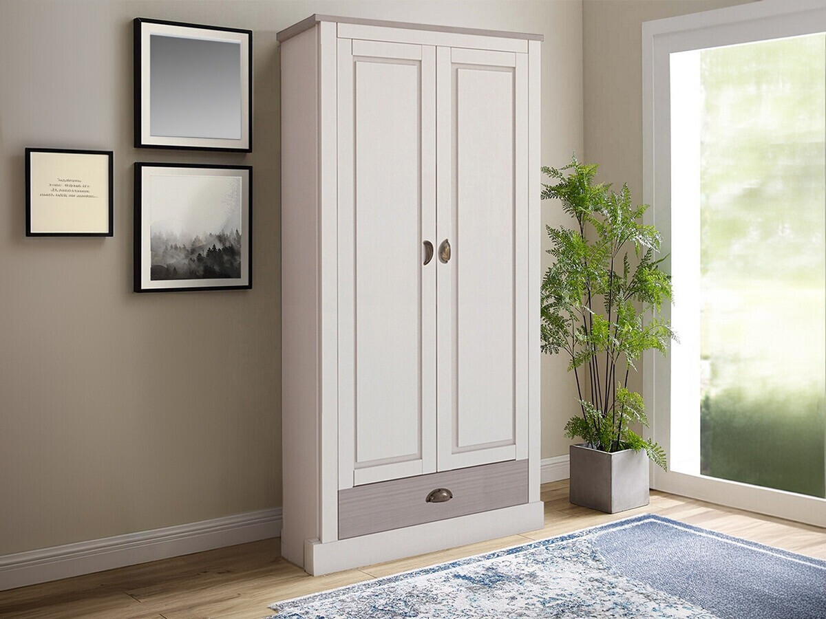 Riidekapp Etviri 109 (Valge + Hall)