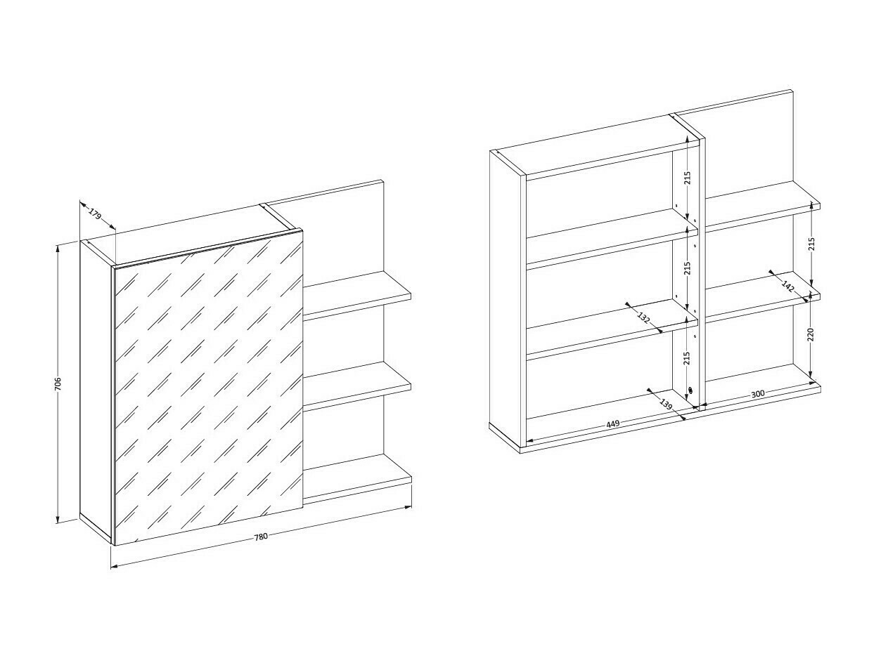 Vannitoa peegelkapid Tecavu 102 (Läikiv valge + Valge)