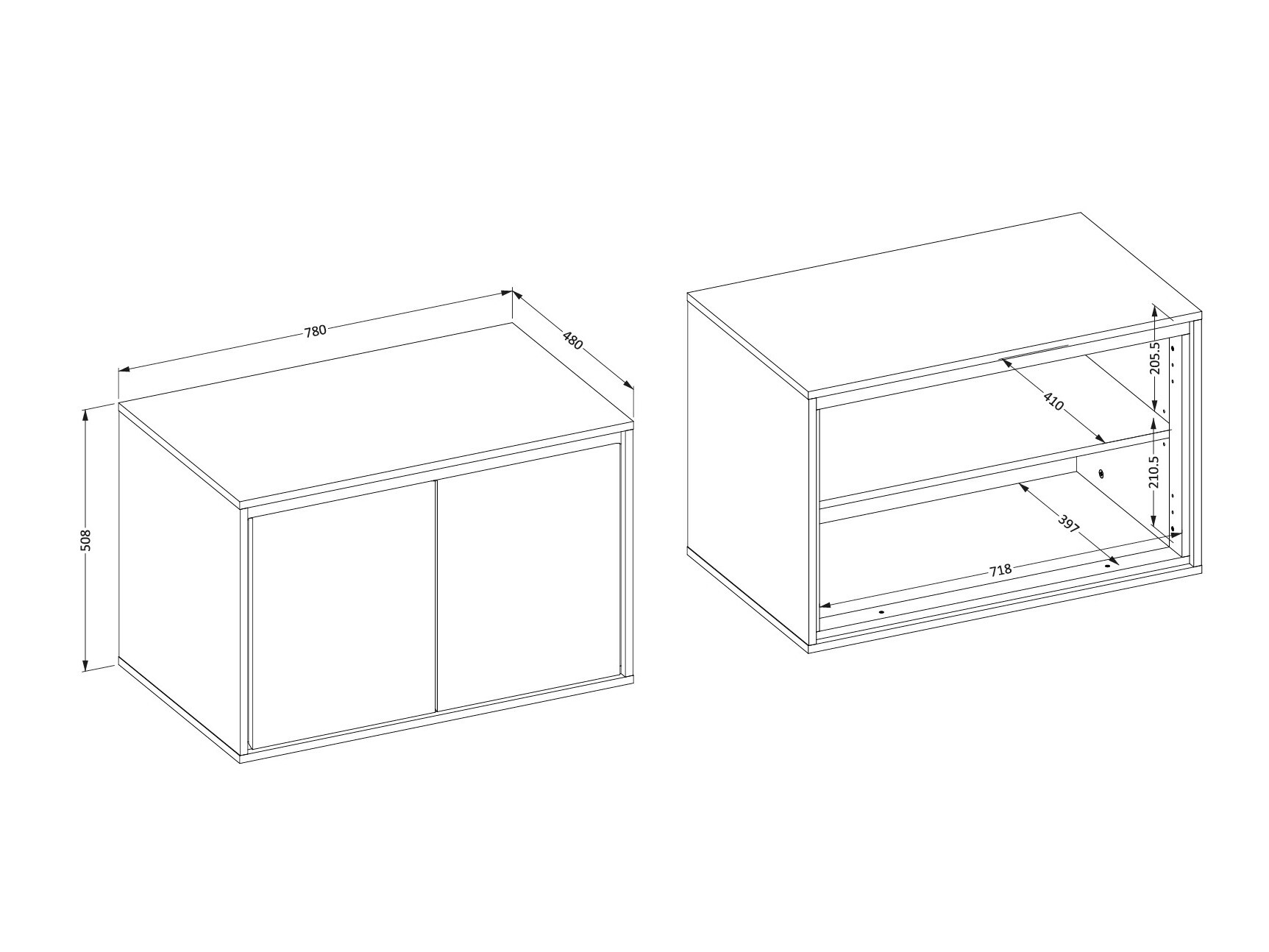 Vannitoa põrandakapp kraanikausile Tecavu 103 (Läikiv valge + Valge)