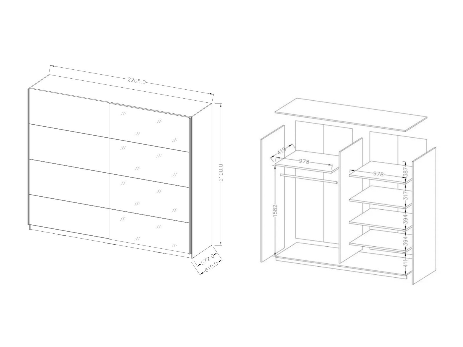Riidekapp Melvele 111