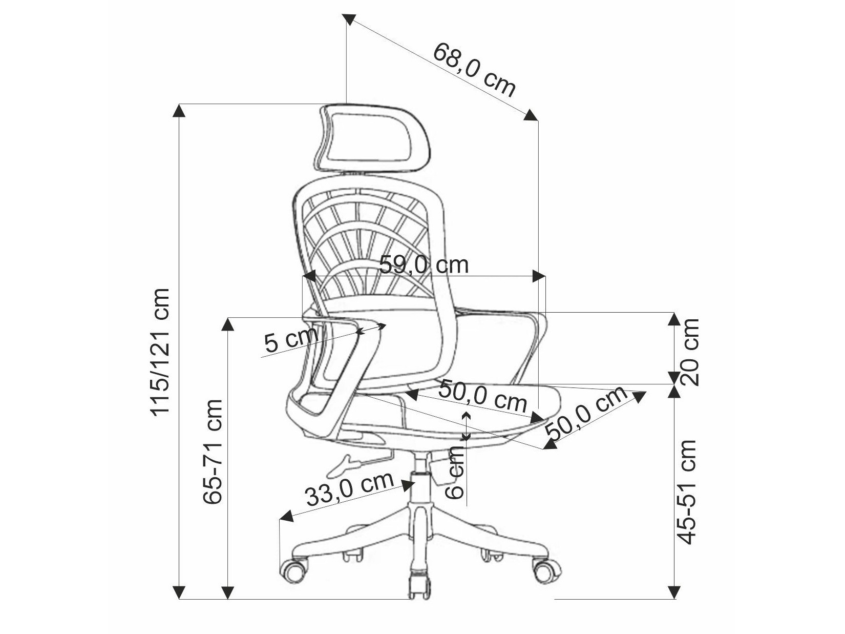 Kontoritool Houston 1835 (Hall)
