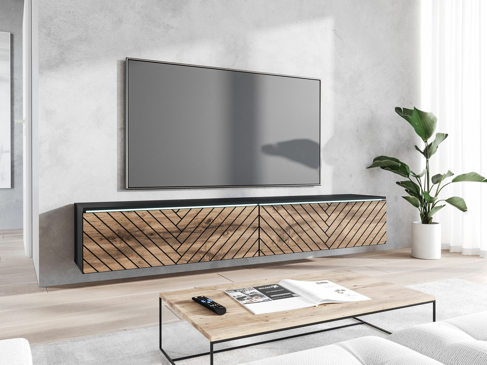 TV-alus Sarasota 166 (Grafiit + Wotani tamm)